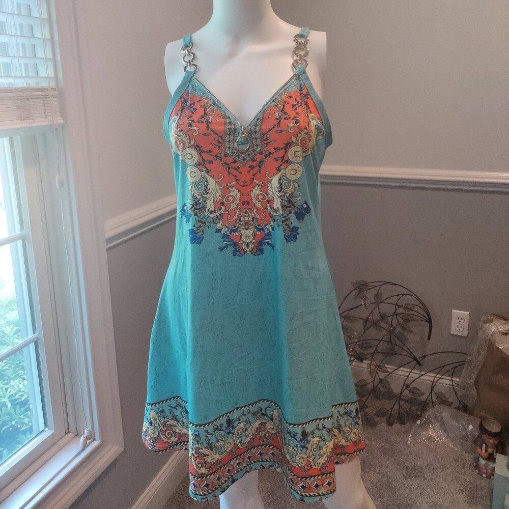 Stylish dress with gold  loop straps